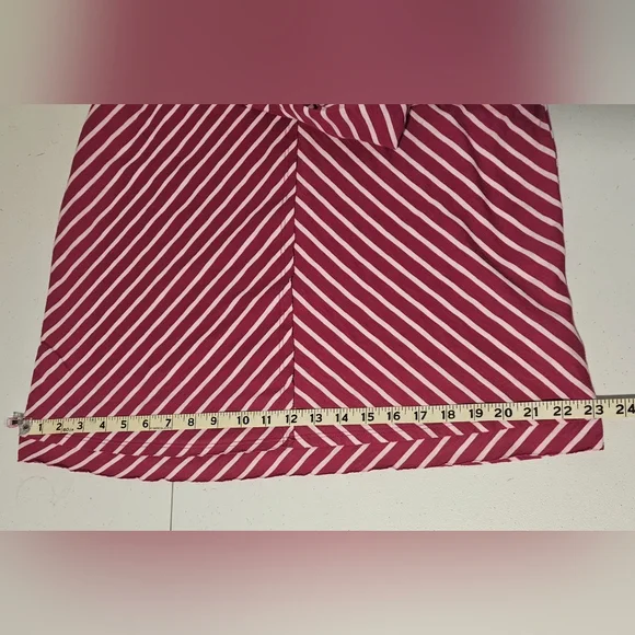 Soft Surroundings Fushia Striped Short Sleeve Tee Size Medium - Picture 12 of 14